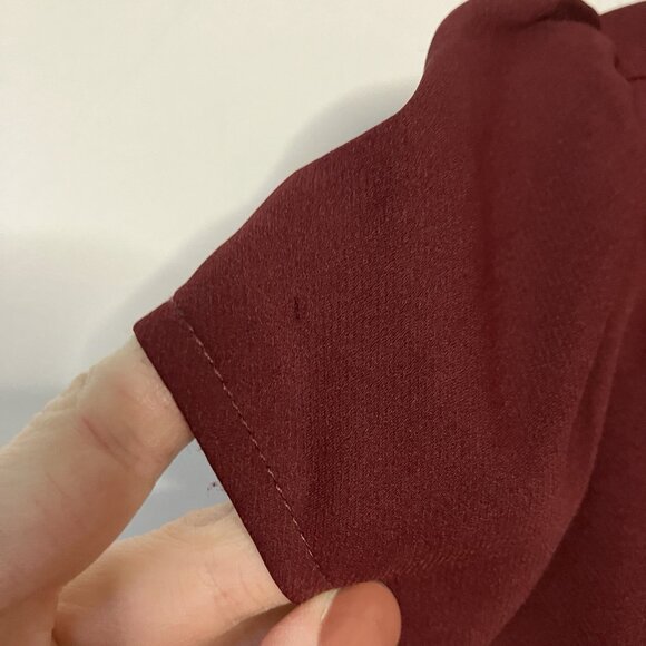 Lulus Jumpsuit Womens L Illustrious Charm Burgundy Cap Sleeve Cutout New/Defects - Picture 8 of 16